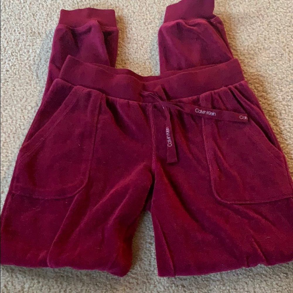 Calvin Klein velour joggers